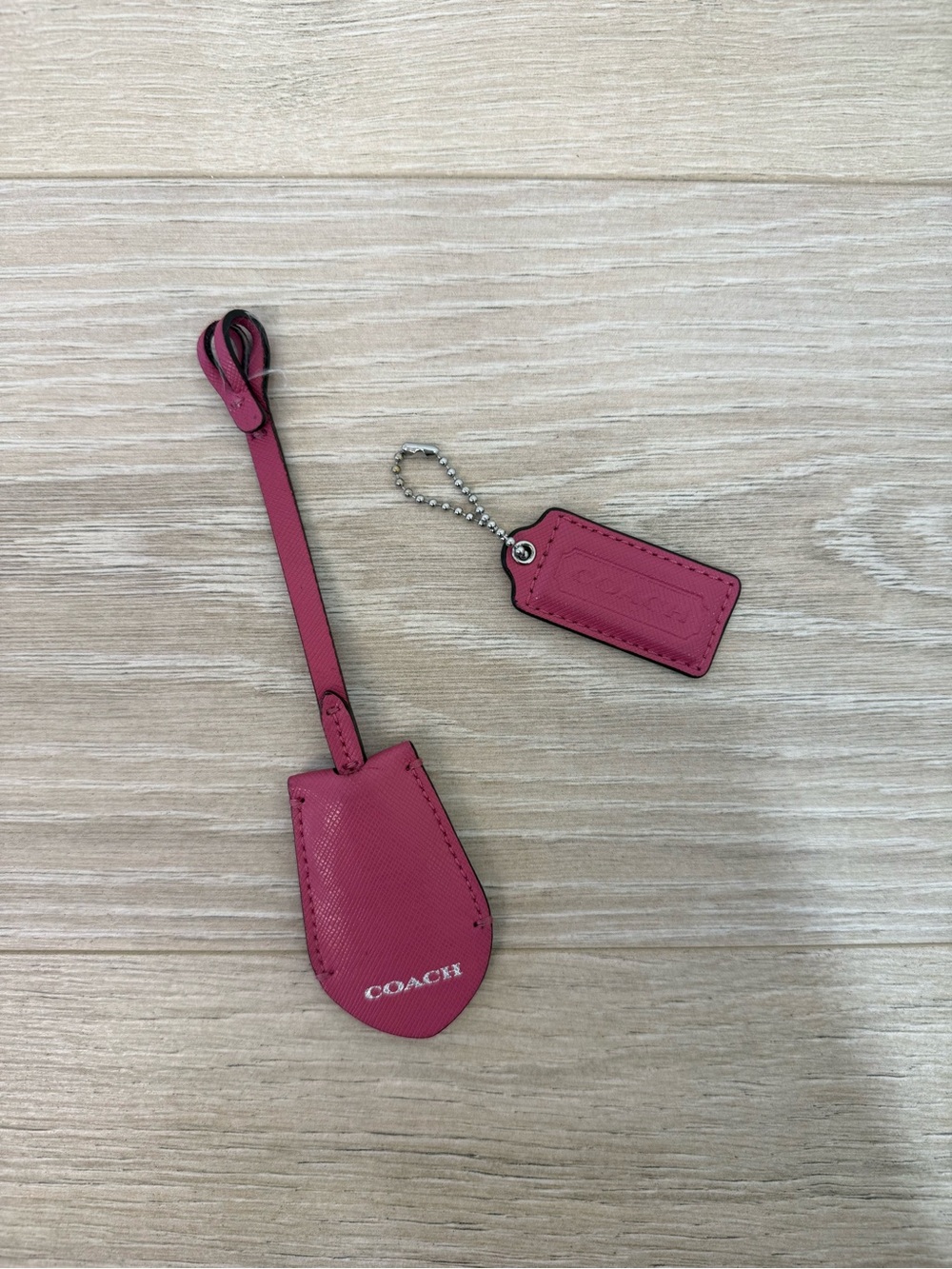 Coach Pink Leather Hang Tags